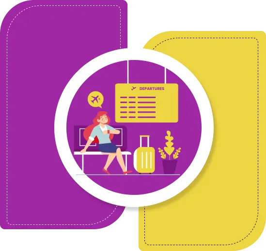 Airport traveler illustration